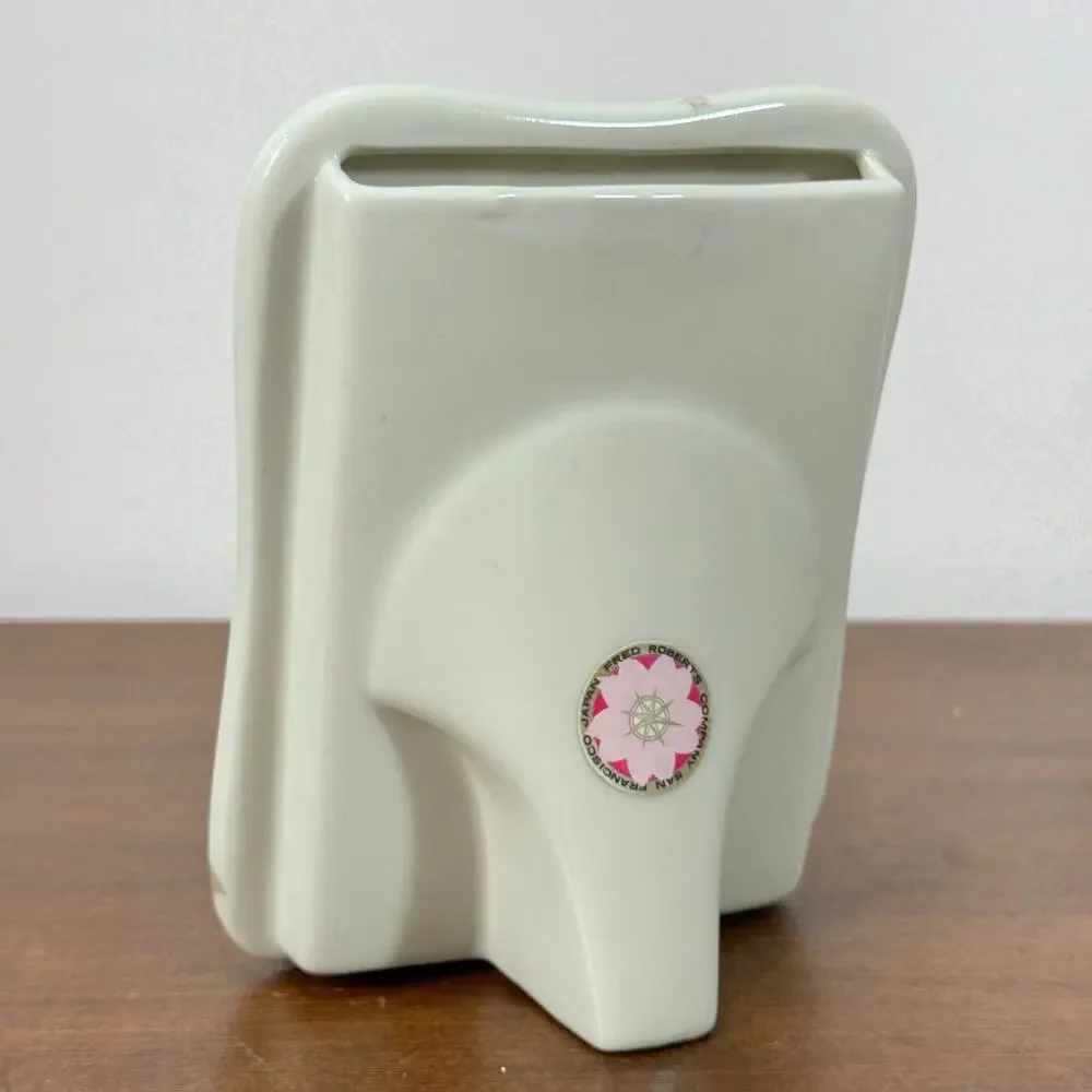 Vintage Small Picture Frame White With Pink Flowers Japan Fred Roberts Pocket